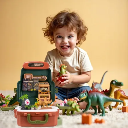 DUŻY ZESTAW DINOZAURÓW Z PLECAKIEM - FIGURKI, WULKAN, GNIAZDO I AKCESORIA